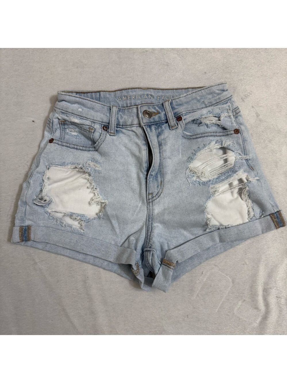 American Eagle Short Shorts Distressed Denim Shorts | Size 2